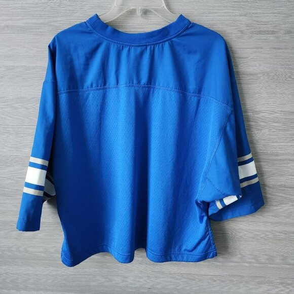 Nike Lab Top Womens L Collection Tee Hyper Cobalt Blue Crop Top V Neck Pullover - Picture 5 of 14